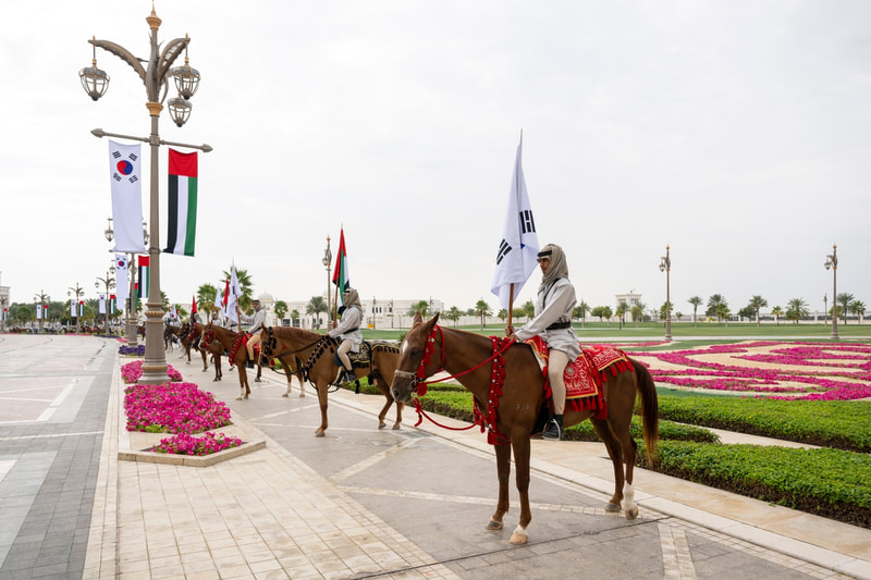 Horses at the official welcoming, South Korea State Visit, UAE